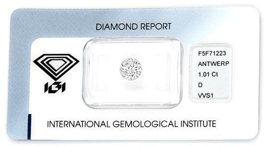Foto 1 - Diamant 1,01Carat Brillant River D, VVS1, IGI Expertise, D6037