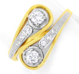 Foto 1 - Moderner Diamantring Gelbgold-Weißgold 14K, S6295